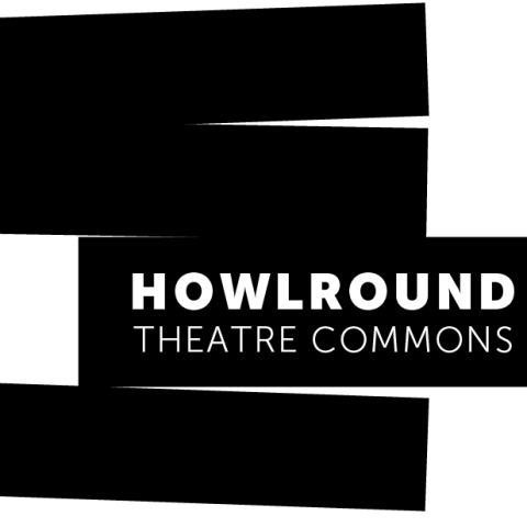 HowlRound's logo features the organization's name in the third box in a vertical pile, with their box inching out from two boxes above.