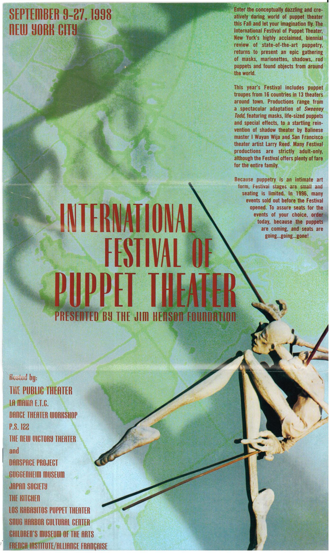 International Festival of Puppet Theater brochure poster.