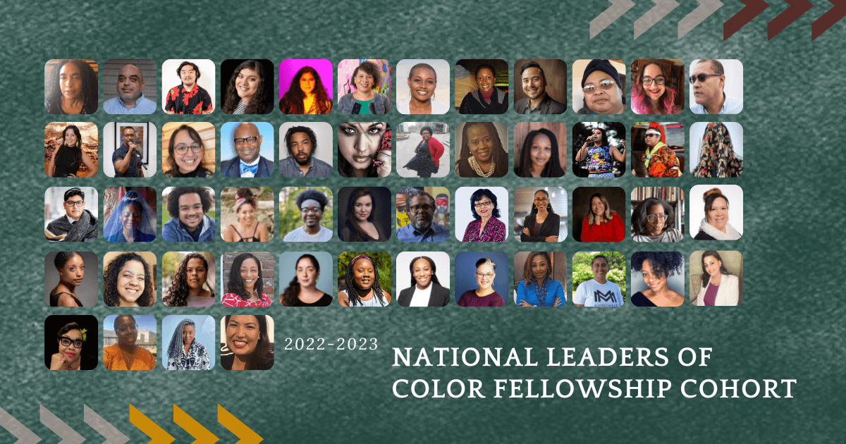 A collage of 53 headshots with the text "2022-2023 National Leaders of Color Fellowship Cohort"