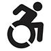 black icon of wheelchair person