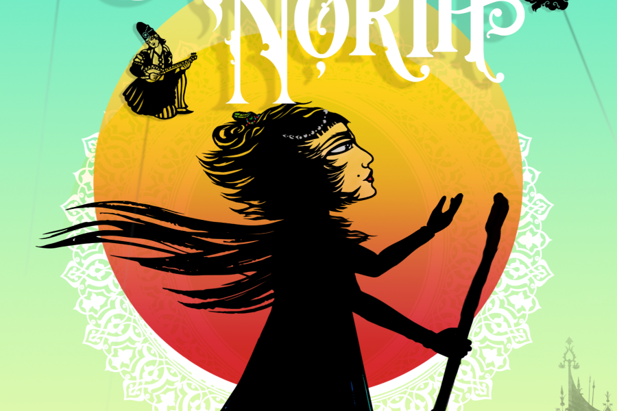 Song of the North poster art features the title and a woman with a staff in front of the sun.