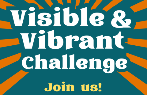 "Visible and Vibrant Challenge: Join us! Because your creative community deserves to be seen.