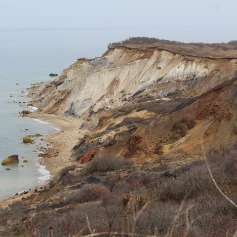 Cliffs by the ocean.