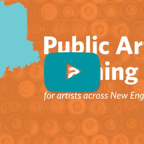 A play button over a map of New England and the text "Public Art Learning Fund."