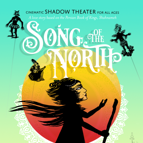 Song of the North poster art features the title and a woman with a staff in front of the sun.