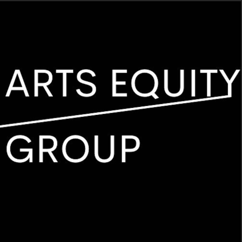 Arts Equity Group logo has a line that goes from the y in equity to the g in group.