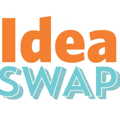 "Idea" in orange and "Swap" in turquoise.